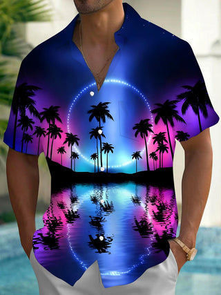 men's Hawaiian shirt front view tropical beach vacation