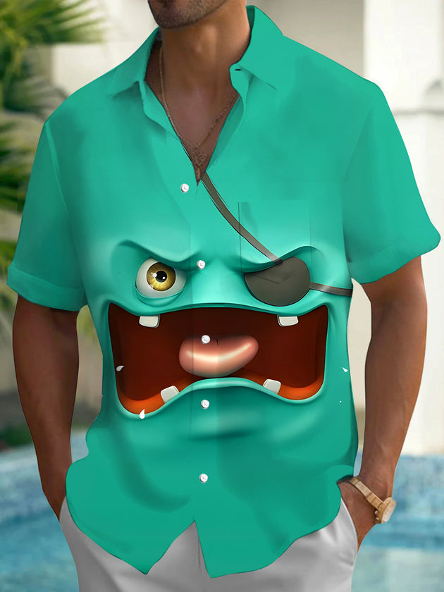 men's funny pocket short sleeve shirt back view