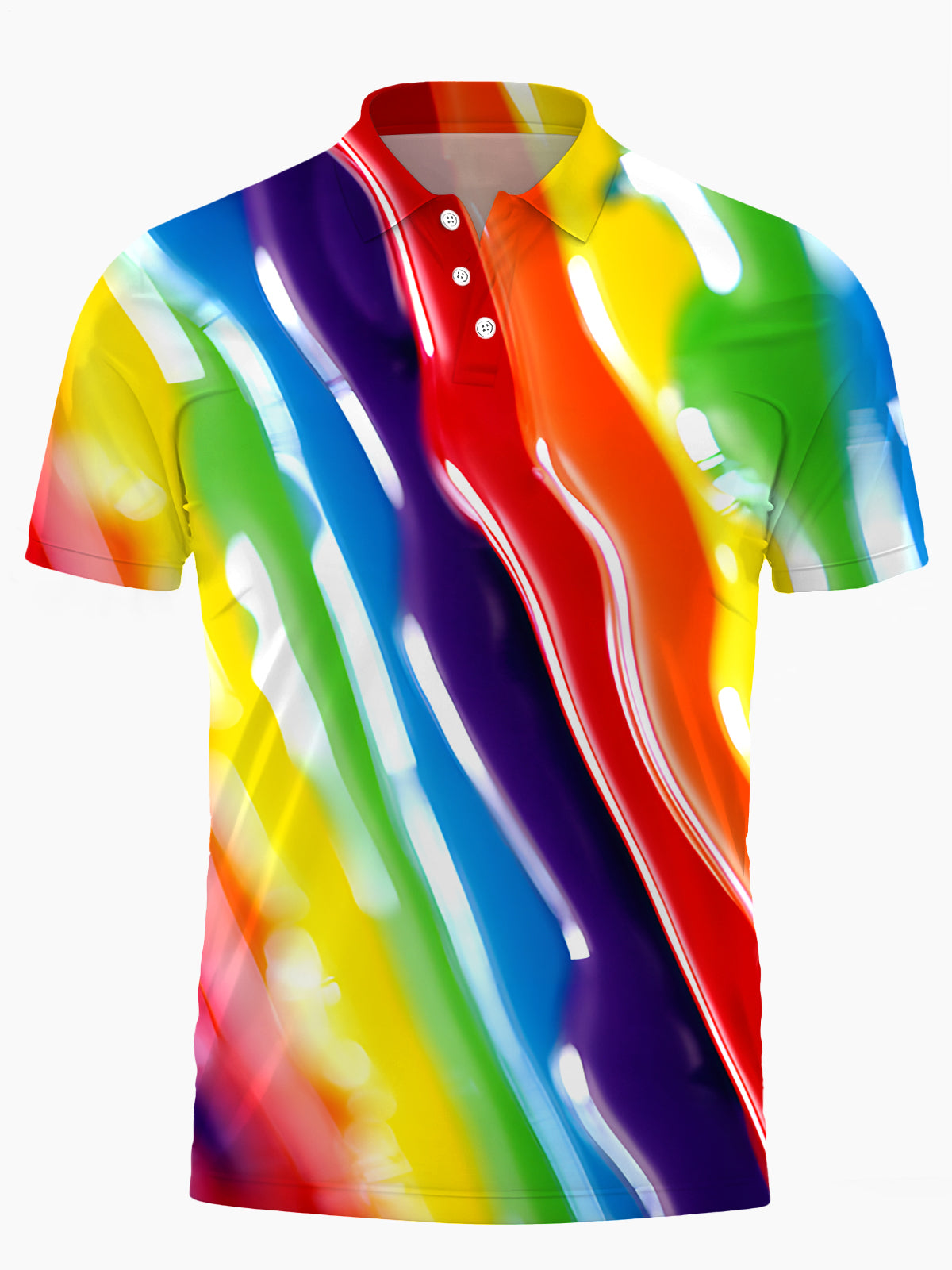 Tie Dye Men's Short Sleeve Button Polo Shirt