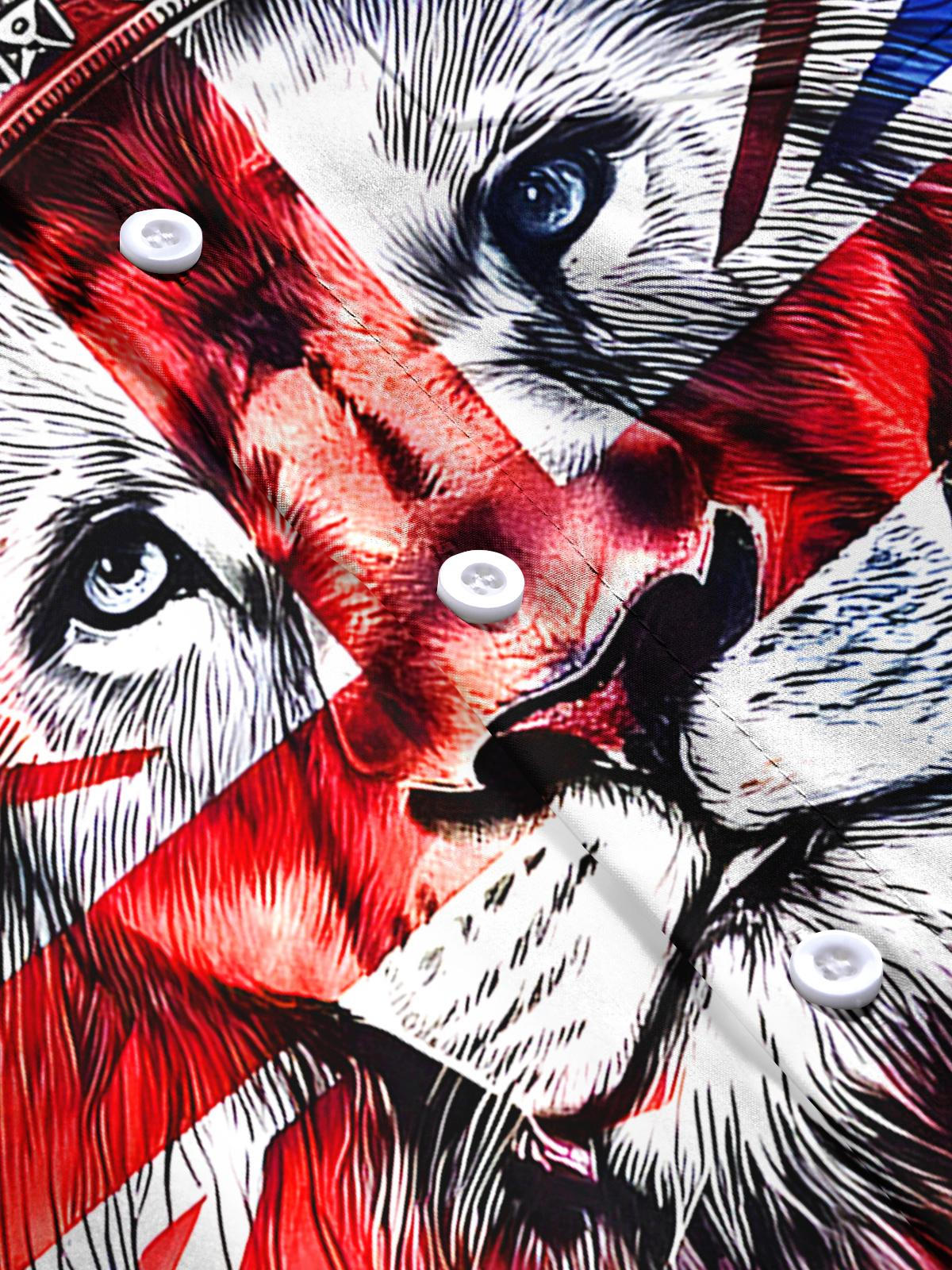 Lion Men's Pocket Short Sleeve Shirts