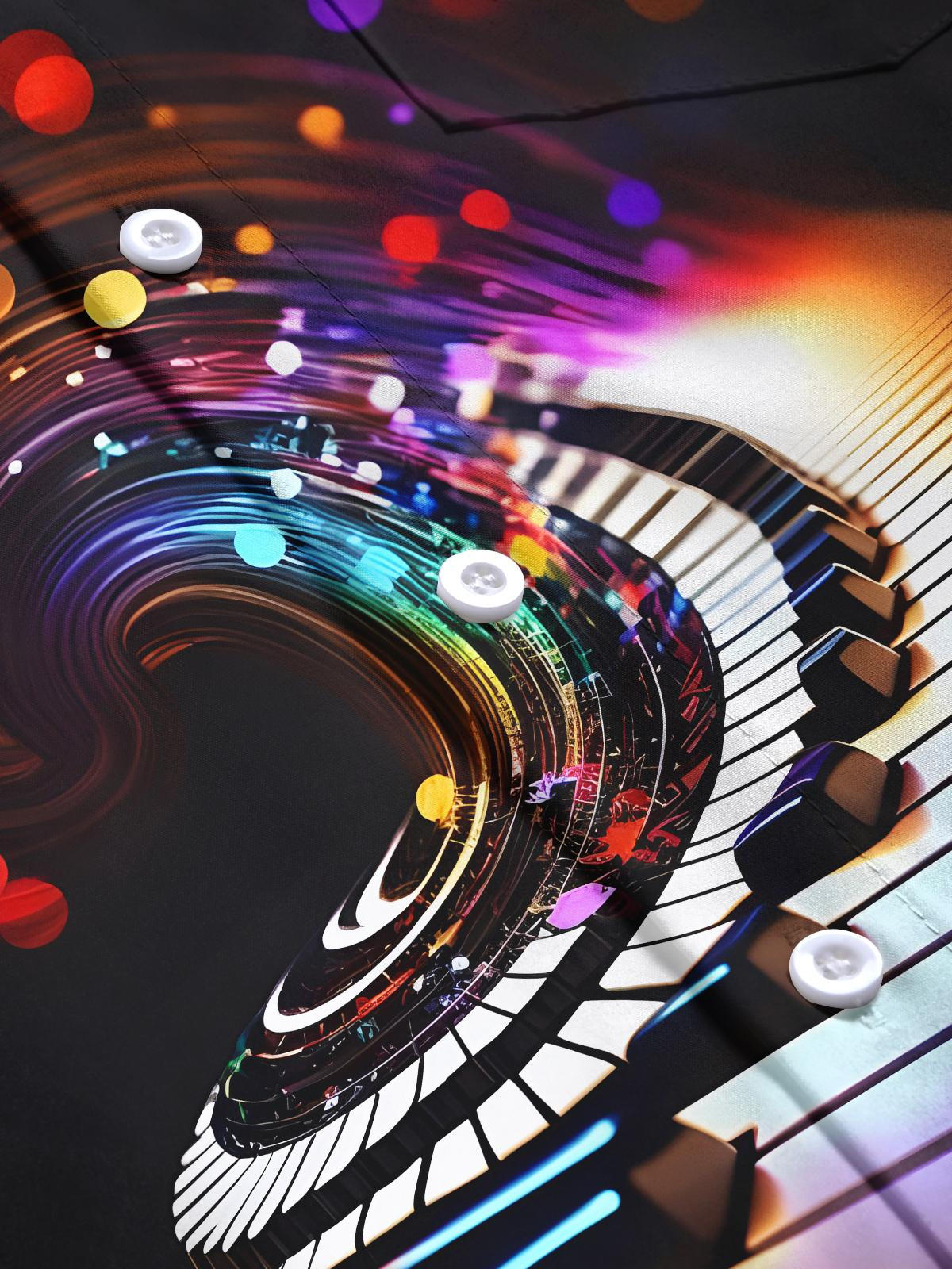 Piano Men's Pocket Short Sleeve Shirts