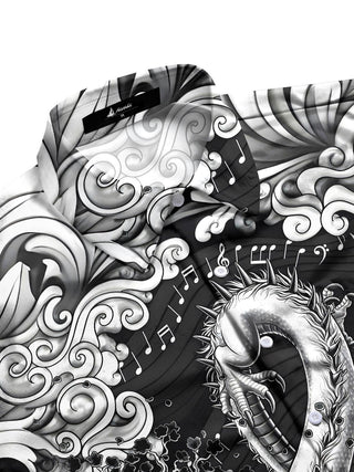 men's Chinese dragon shirt side view