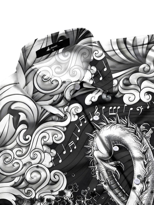 men's Chinese dragon shirt side view