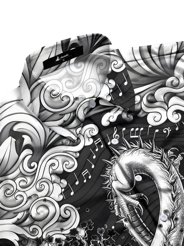 men's Chinese dragon shirt side view