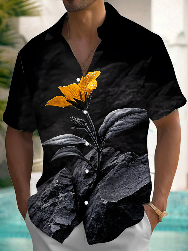 men's floral shirt front view
