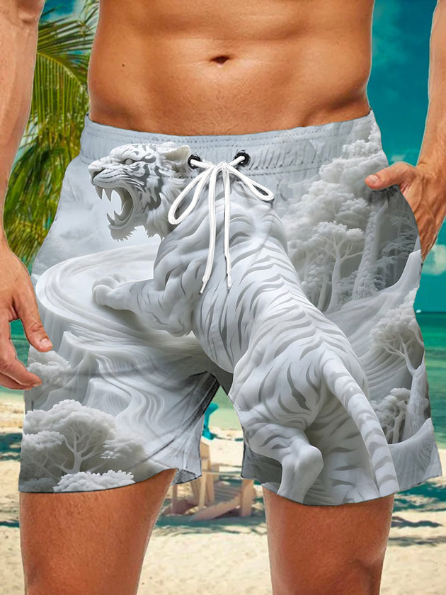 men's tiger print casual pants front view