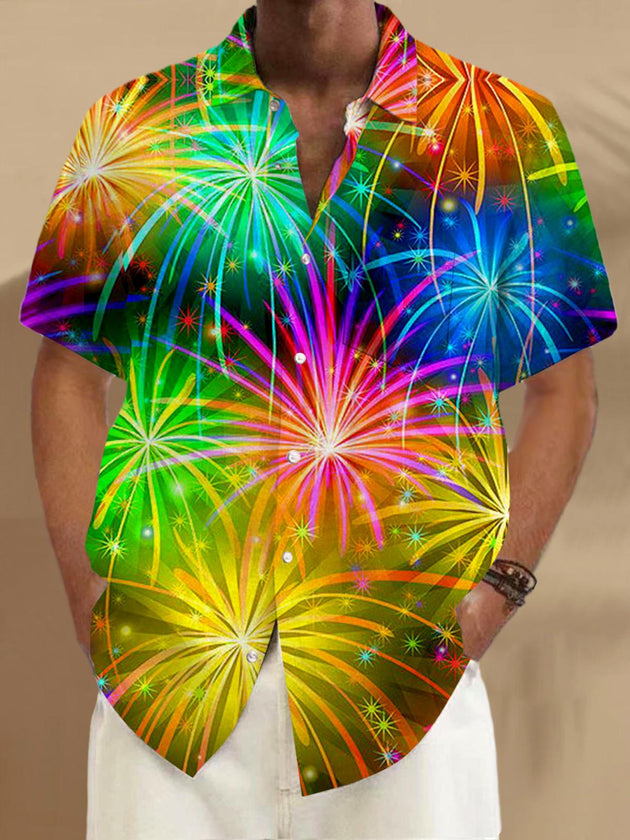 men's patterned sweater shirt front view Independence Day