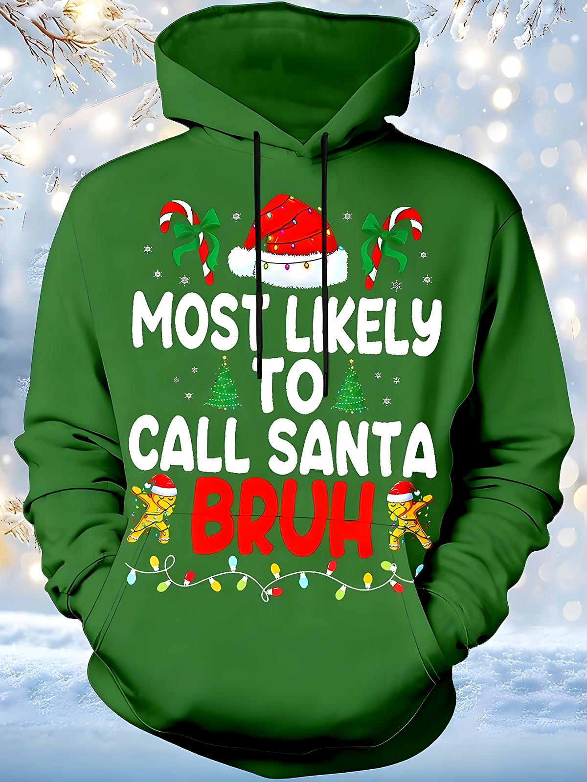 Christmas Men's Long Sleeve Pocket Hoodies