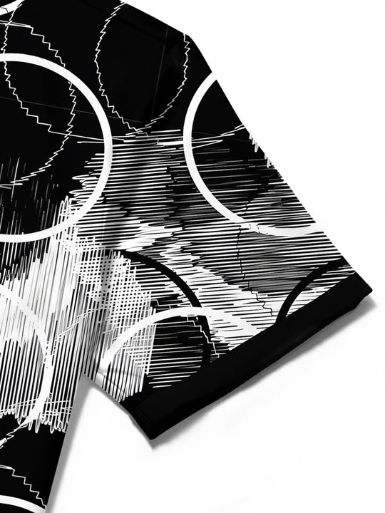 men's printed shirt close-up short sleeve