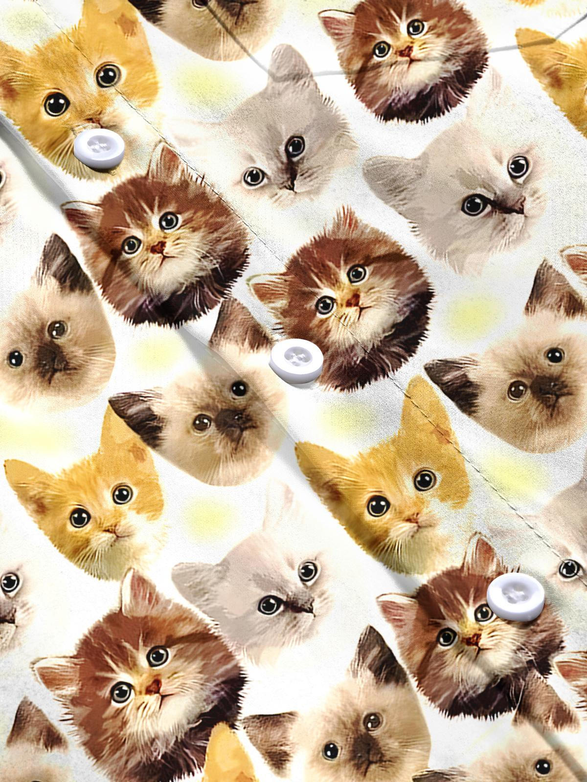 Cat Men's Pocket Short Sleeve Shirts