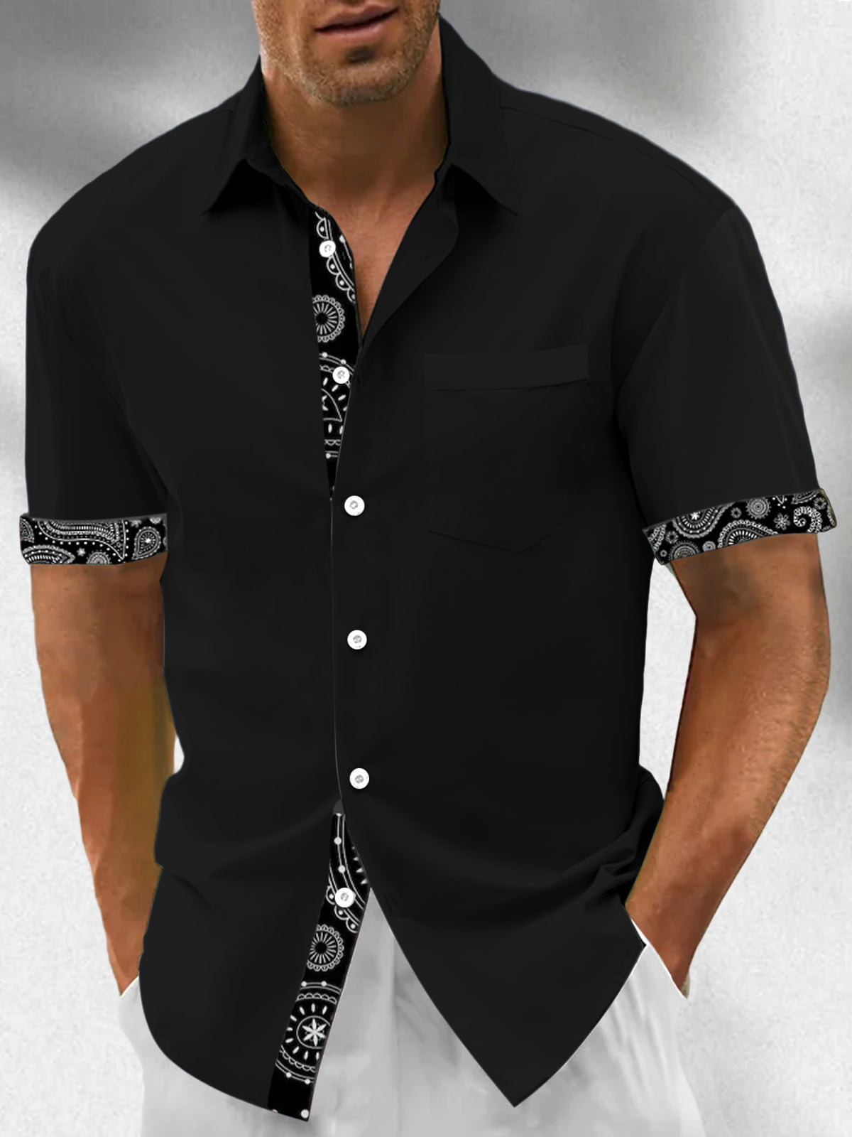 Floral Men's Pocket Short Sleeve Shirts