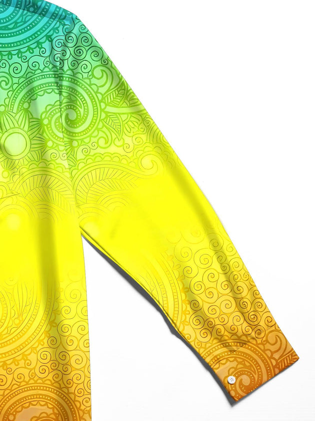 men's gradient print shirt close-up full sleeve