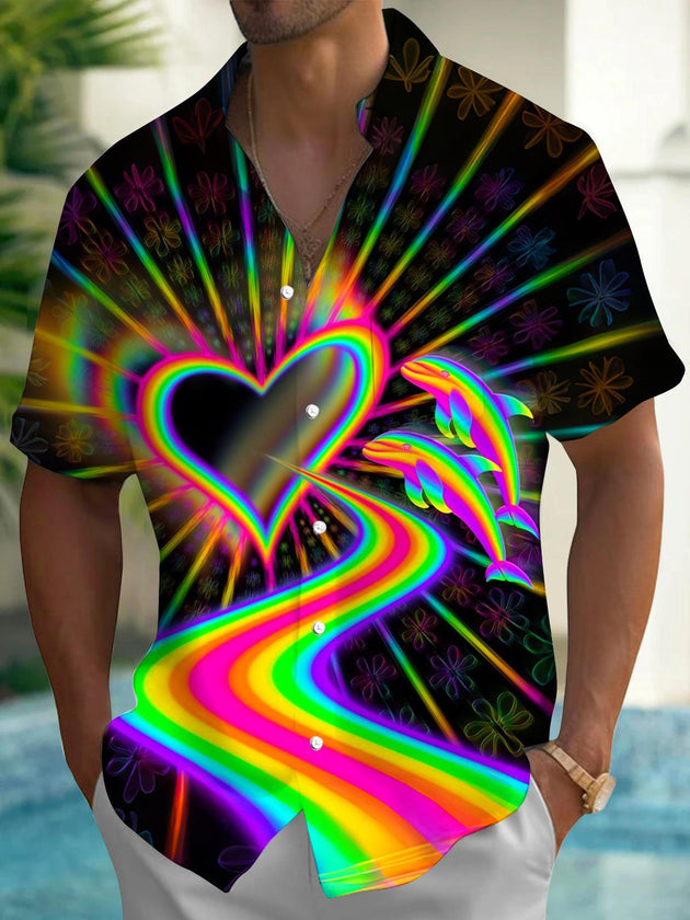 men's art print shirt front view