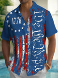 1776 American Flag Men's Pocket Short Sleeve Shirts