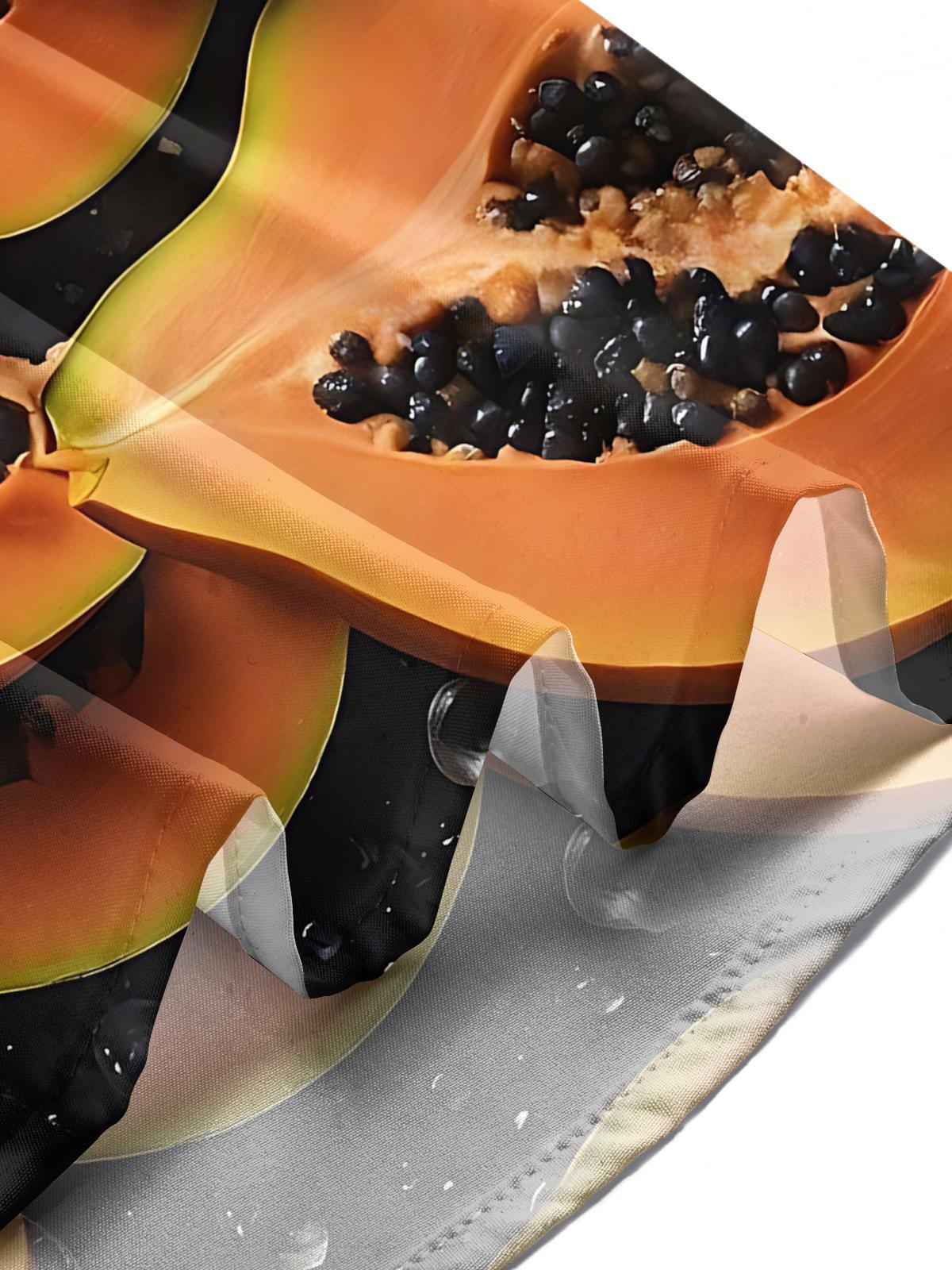 Papaya Print Men's Pocket Short Sleeve Shirts