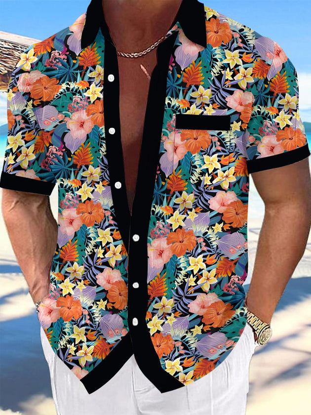 men's Hawaiian shirt front view tropical beach vacation