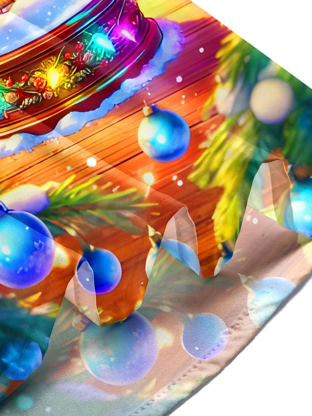 Christmas Tree Lights Crystal Ball Xmas Men's Pocket Short Sleeve Shirts