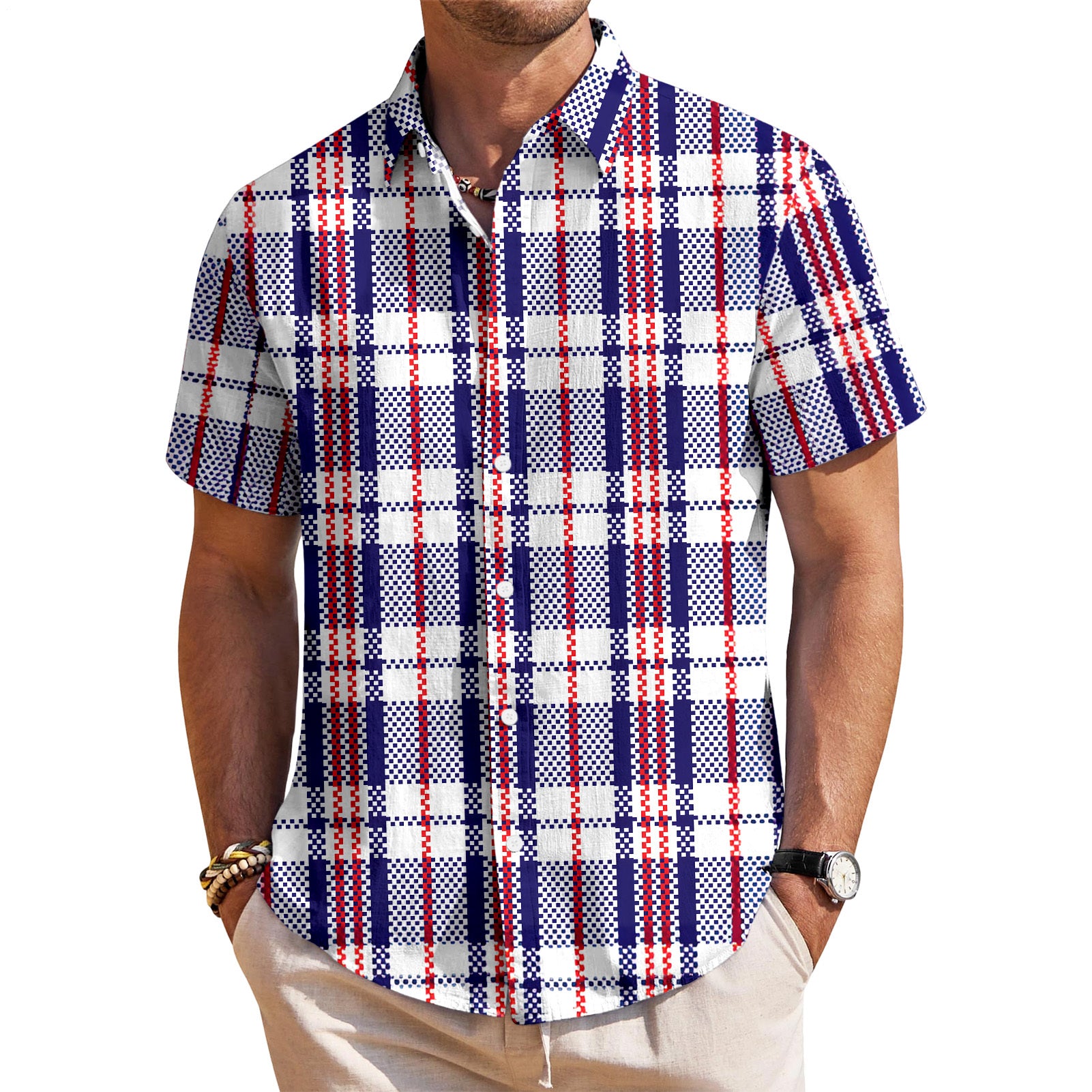 Patriotic Button Down Shirts for Men US Flag Short Sleeve Stars and Stripes Shirts Fashion Tops for Travel noble