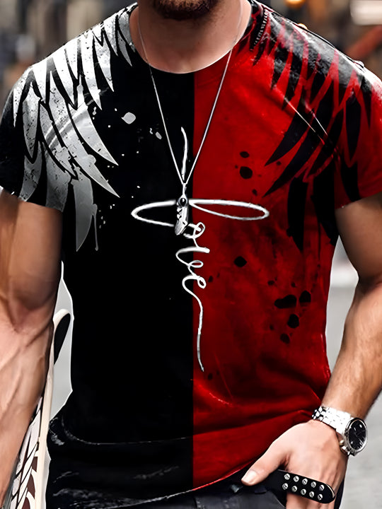 Men's black graphic short sleeve t-shirt front view