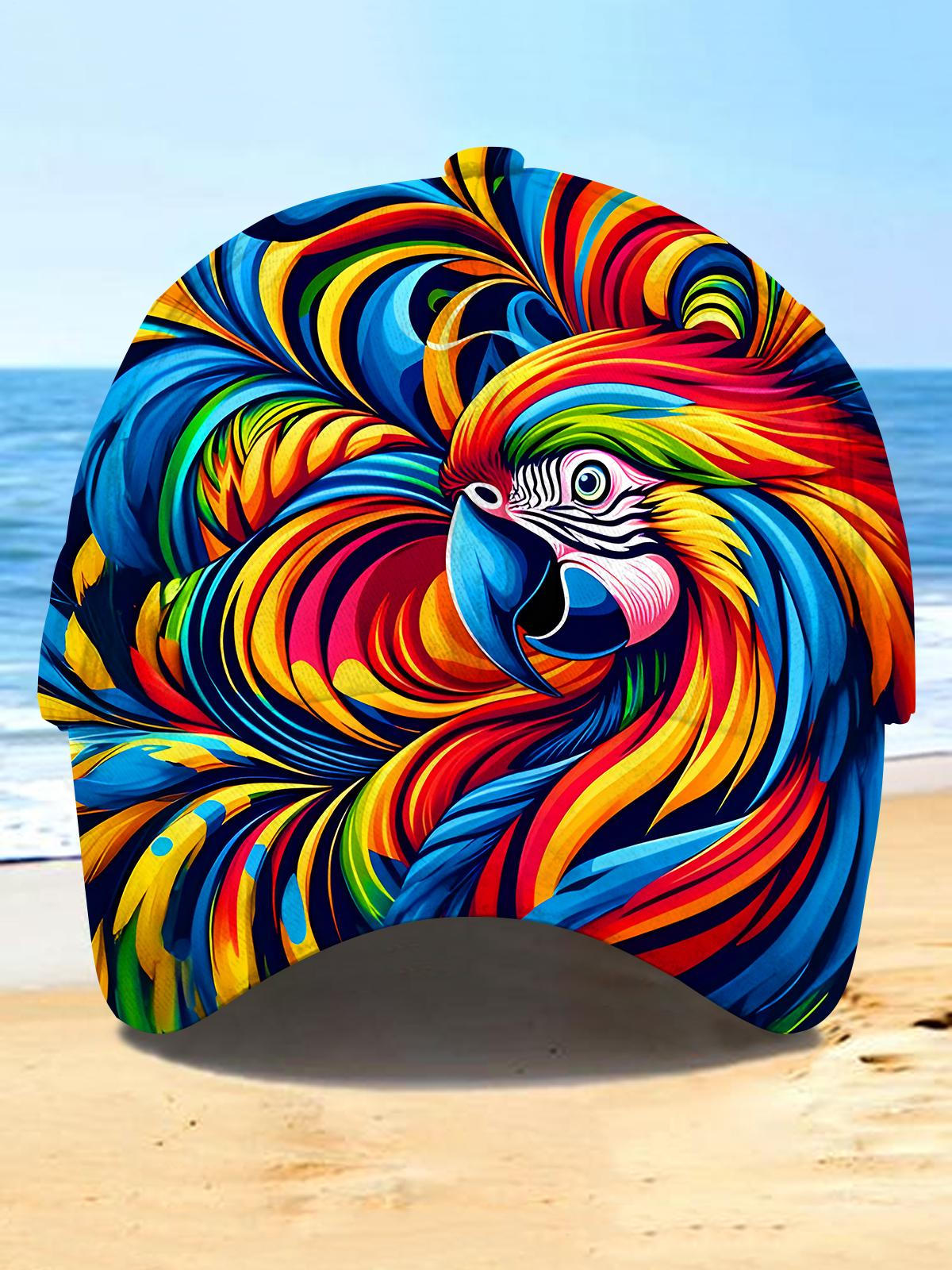 Hawaiian Colorful Parrot Men's Print Baseball Cap