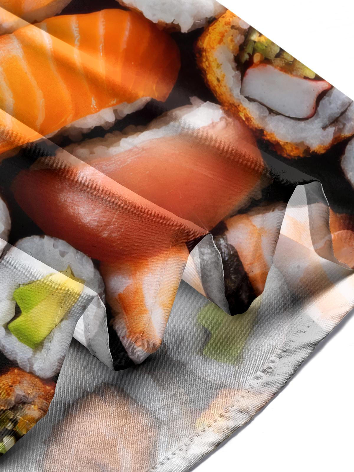 Sushi Print Men's Pocket Short Sleeve Shirts