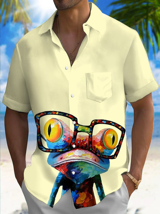 men's animal print shirt front view