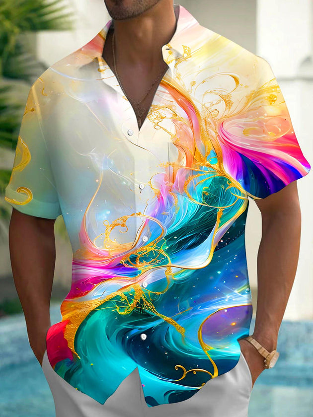 men's art print shirt front view