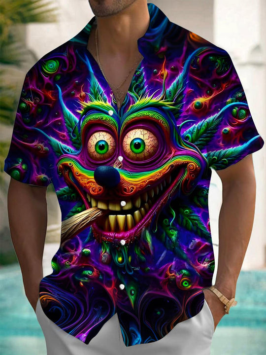 men's art print shirt front view