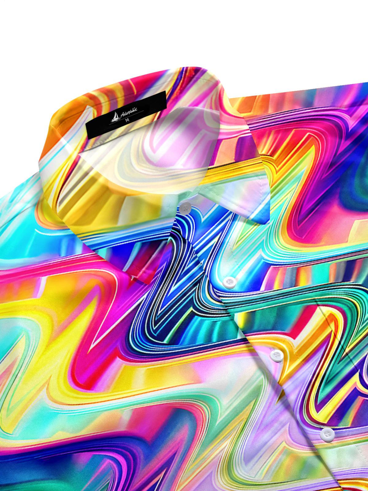 Abstract Men's Pocket Short Sleeve Shirts