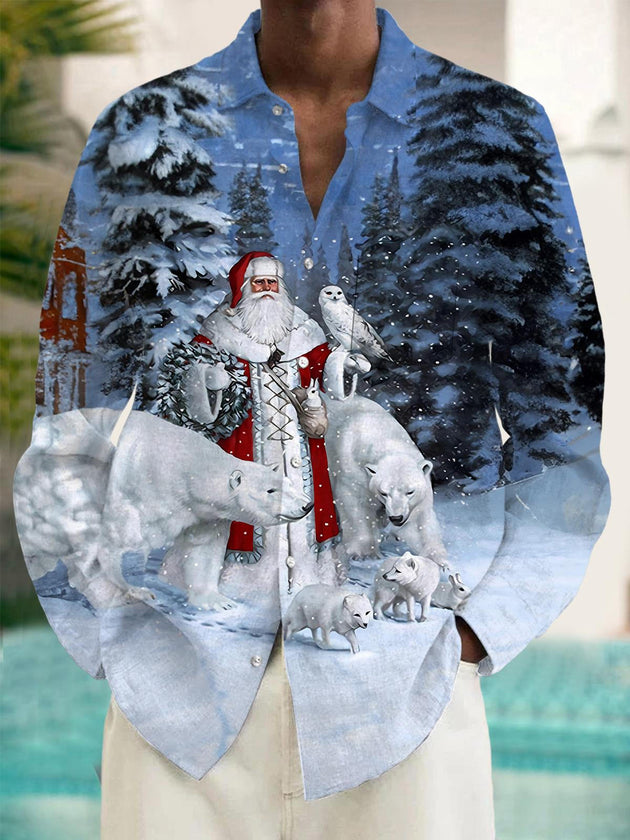 men's Christmas shirt front view holiday party