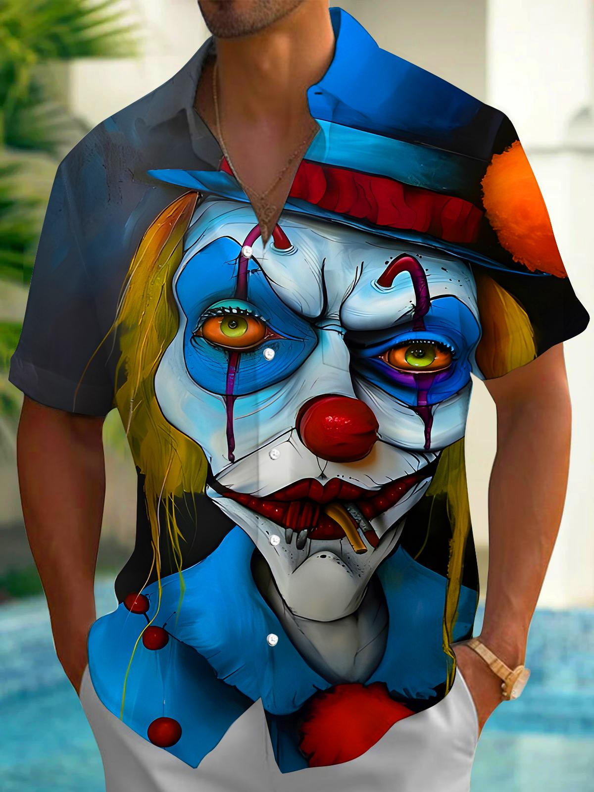 Funny Art Joker Men's Pocket Short Sleeve Shirts