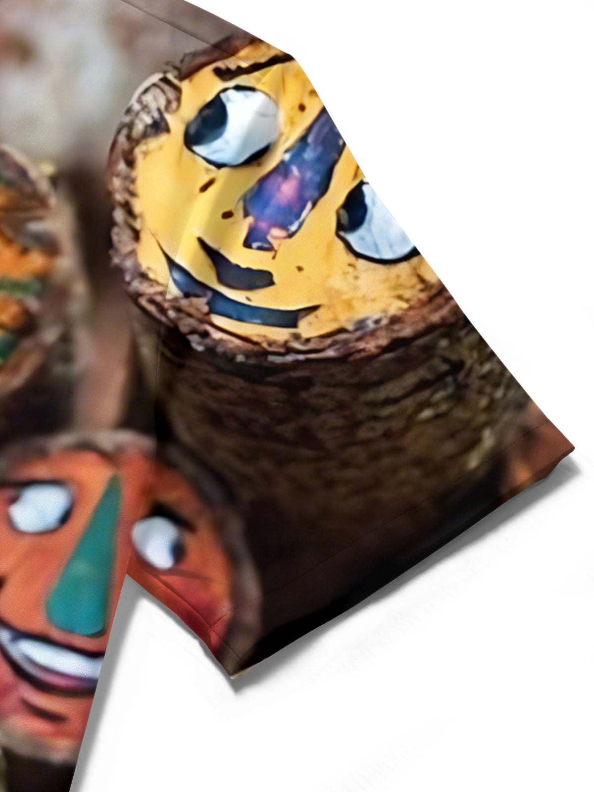 Funny Wood Print Men's Pocket Short Sleeve Shirts