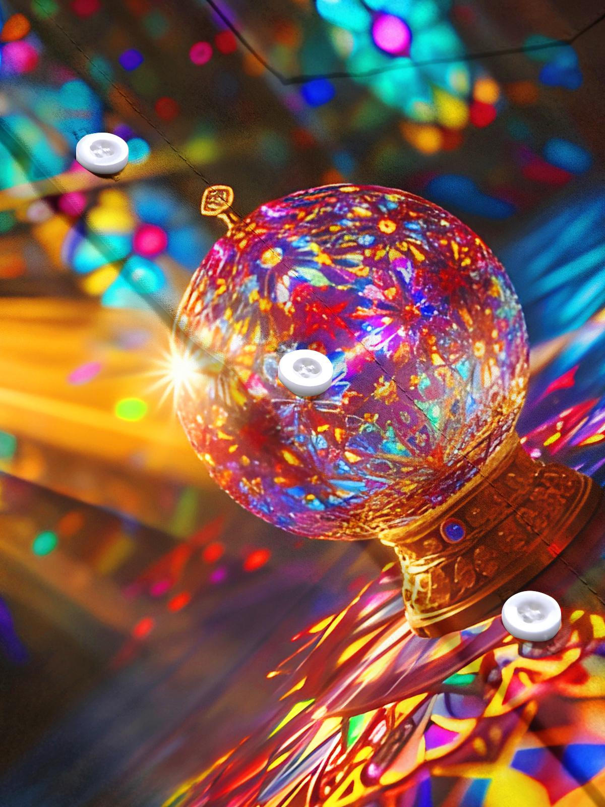 Stained Glass Church Windows Reflect Dazzling Light Shadow Crystal Ball Men's Pocket Short Sleeve Shirts