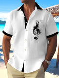 Music Note Men's Pocket Short Sleeve Shirts