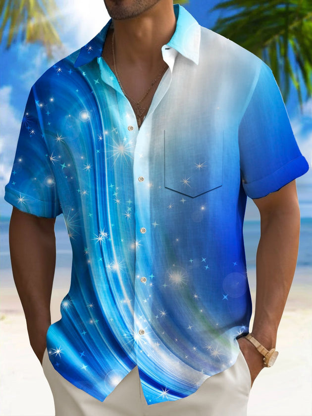 men's abstract print shirt front view