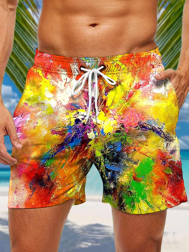 men's abstract print casual pants front view