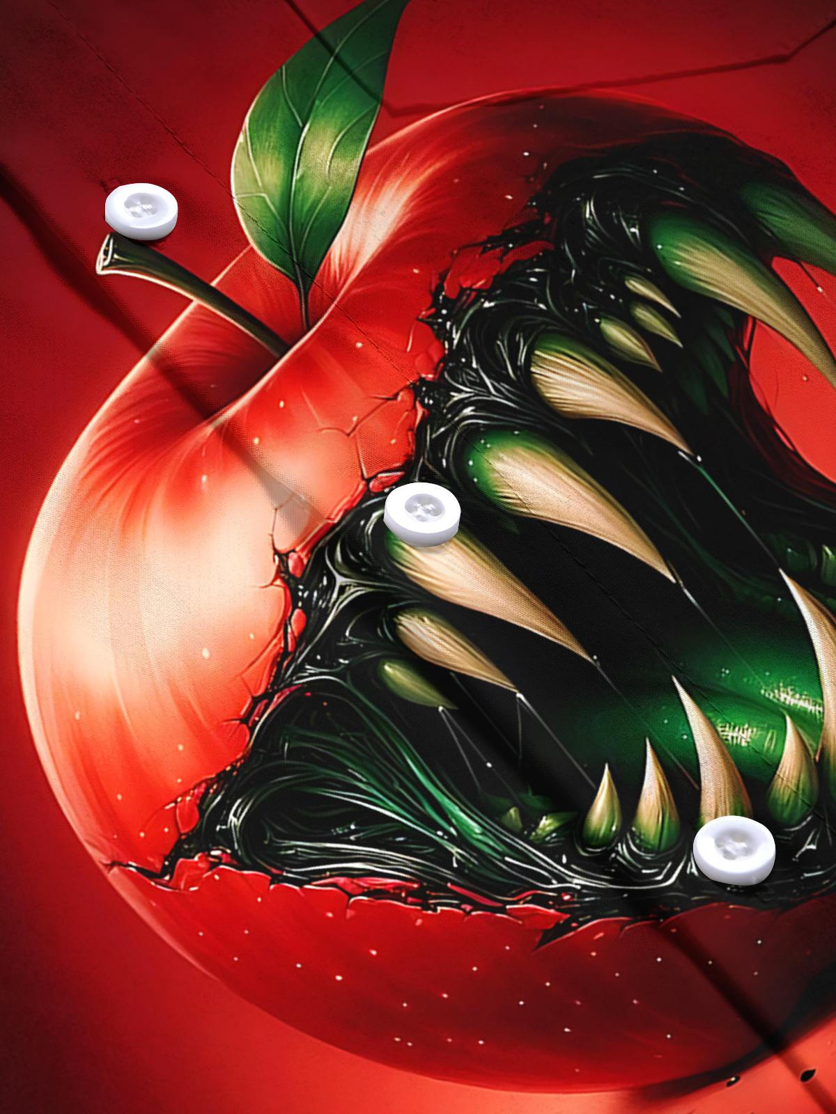 Apple Art Print Men's Pocket Short Sleeve Shirts