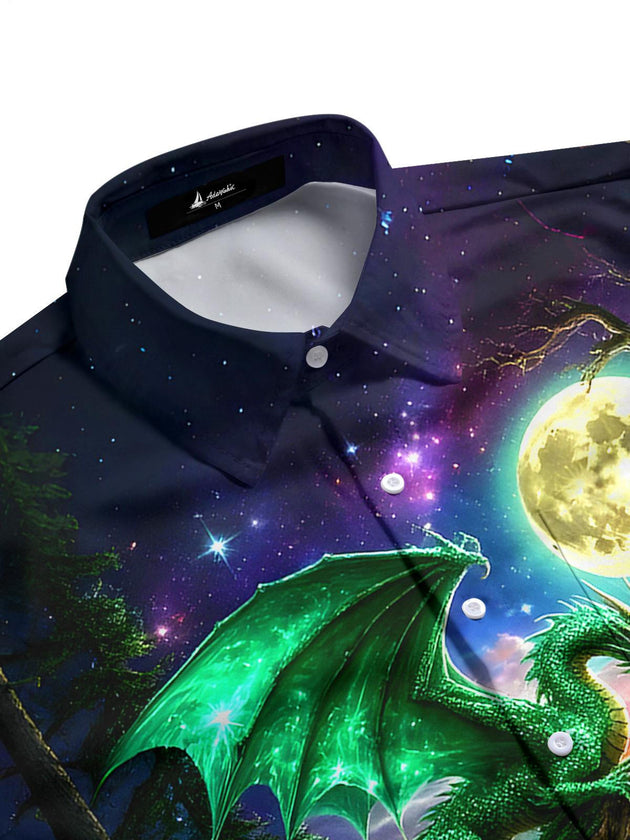 men's Chinese dragon shirt side view