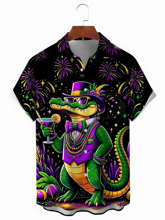 men's Mardi Gras shirt front view