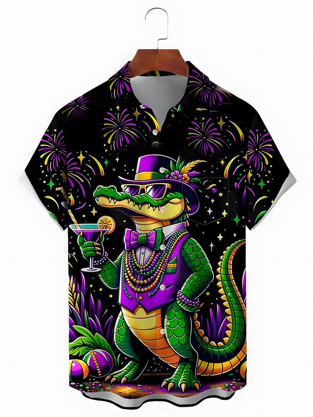 men's Mardi Gras shirt front view