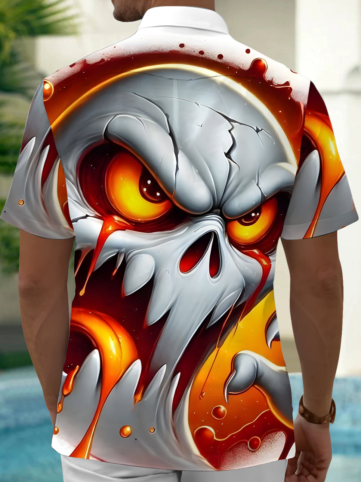 Funny Print Men's Pocket Short Sleeve Shirts