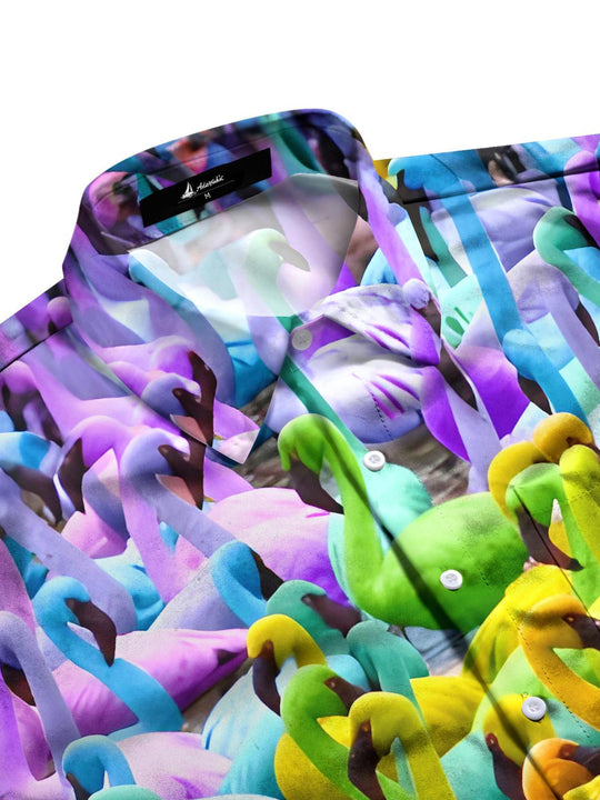 Men's short sleeve pocket shirt side view with half sleeve design