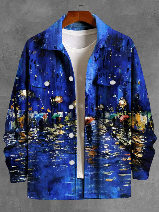 men's casual jacket shirt front view