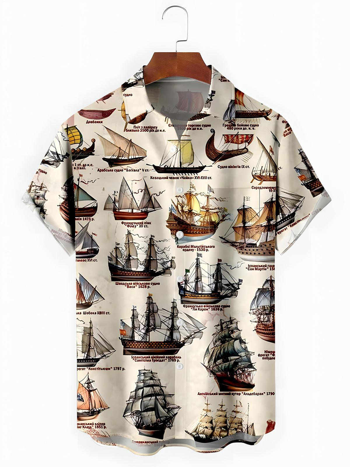 Boat Men's Pocket Short Sleeve Shirts