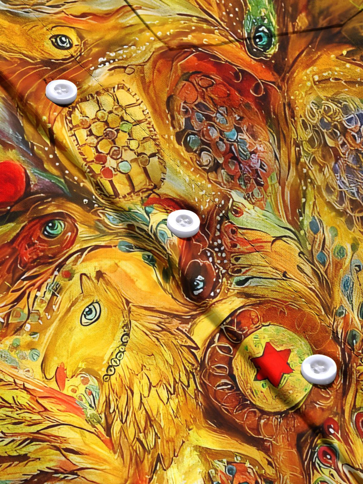 Peacock Art Print Men's Pocket Short Sleeve Shirts