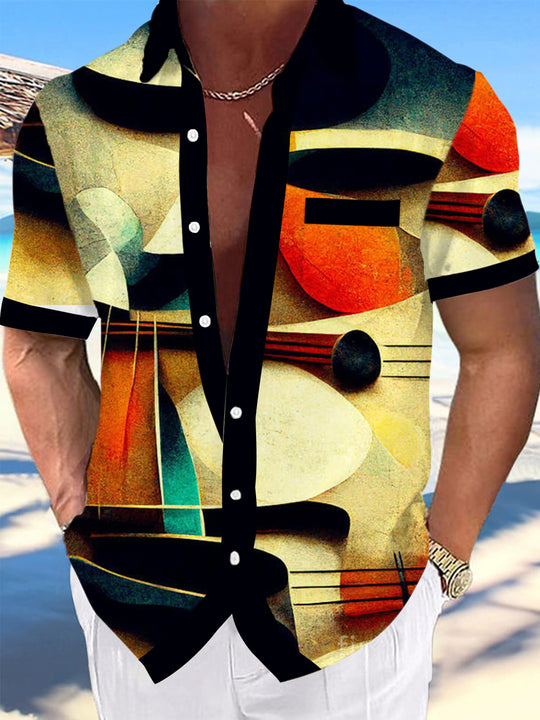 men's patterned sweater shirt front view