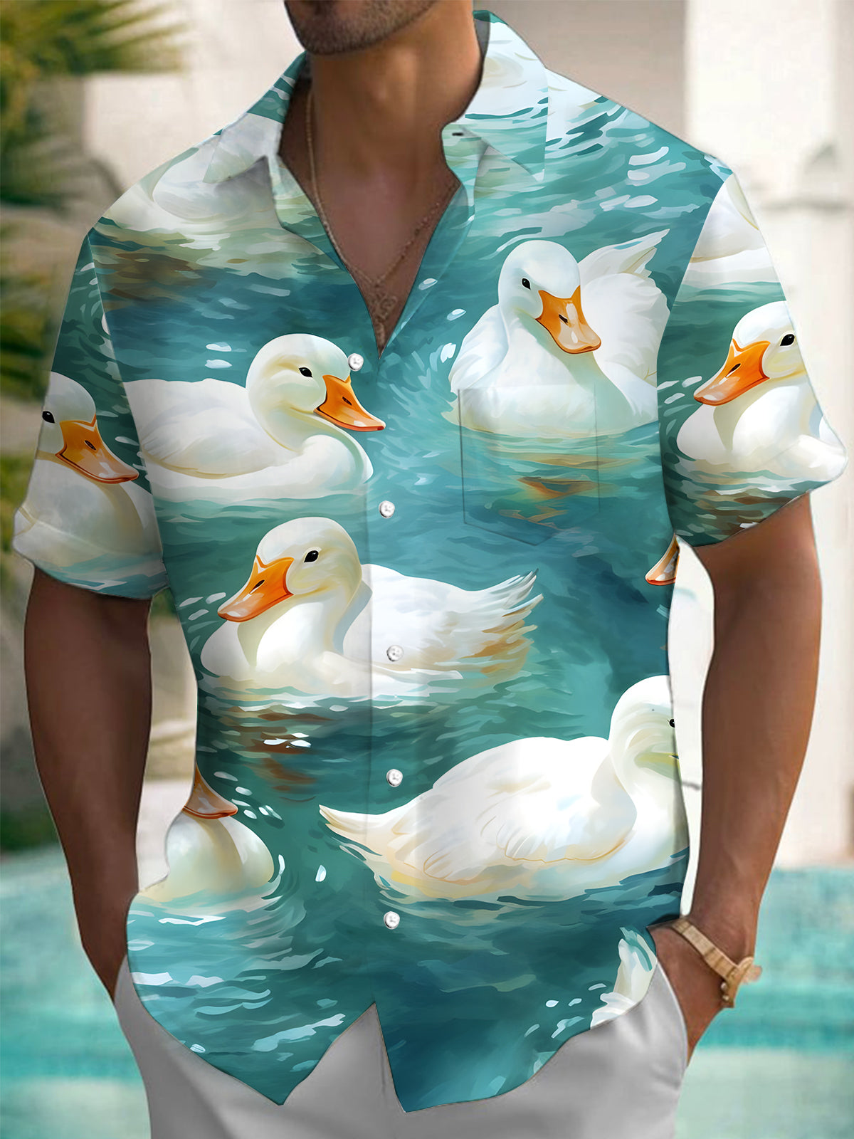 Duck Men's Pocket Short Sleeve Shirts