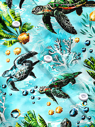 men's Hawaiian short sleeve flat lay shirt