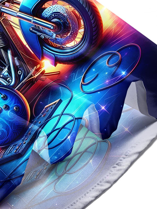 men's guitar print shirt summer vacation