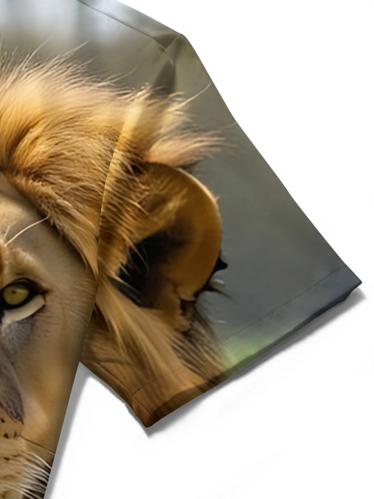 Animal Lion Print Men's Pocket Short Sleeve Shirts